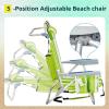 imageOutvita Backpack Beach Chair 5 Level Adjustable Positions Beach Chair with Back Storage Bag Cooler Pouch and Side Bags for Beach Poolside LawnGreenwhite