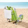 imageOutvita Backpack Beach Chair 5 Level Adjustable Positions Beach Chair with Back Storage Bag Cooler Pouch and Side Bags for Beach Poolside LawnGreenwhite