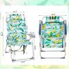 imageOutvita Backpack Beach Chair 5 Level Adjustable Positions Beach Chair with Back Storage Bag Cooler Pouch and Side Bags for Beach Poolside LawnLemon