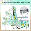 imageOutvita Backpack Beach Chair 5 Level Adjustable Positions Beach Chair with Back Storage Bag Cooler Pouch and Side Bags for Beach Poolside LawnLemon