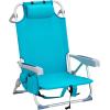imageOutvita Backpack Beach Chair 5 Level Adjustable Positions Beach Chair with Back Storage Bag Cooler Pouch and Side Bags for Beach Poolside LawnMint Green