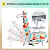 imageOutvita Backpack Beach Chair 5 Level Adjustable Positions Beach Chair with Back Storage Bag Cooler Pouch and Side Bags for Beach Poolside LawnRainbow