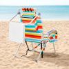 imageOutvita Backpack Beach Chair 5 Level Adjustable Positions Beach Chair with Back Storage Bag Cooler Pouch and Side Bags for Beach Poolside LawnRainbow