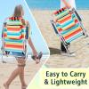 imageOutvita Backpack Beach Chair 5 Level Adjustable Positions Beach Chair with Back Storage Bag Cooler Pouch and Side Bags for Beach Poolside LawnRainbow