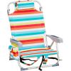 imageOutvita Backpack Beach Chair 5 Level Adjustable Positions Beach Chair with Back Storage Bag Cooler Pouch and Side Bags for Beach Poolside LawnRainbow