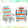 imageOutvita Backpack Beach Chair 5 Level Adjustable Positions Beach Chair with Back Storage Bag Cooler Pouch and Side Bags for Beach Poolside LawnRainbow