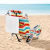 imageOutvita Backpack Beach Chair 5 Level Adjustable Positions Beach Chair with Back Storage Bag Cooler Pouch and Side Bags for Beach Poolside LawnRainbow