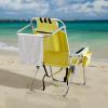 imageOutvita Backpack Beach Chair 5 Level Adjustable Positions Beach Chair with Back Storage Bag Cooler Pouch and Side Bags for Beach Poolside LawnYellow