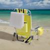 imageOutvita Backpack Beach Chair 5 Level Adjustable Positions Beach Chair with Back Storage Bag Cooler Pouch and Side Bags for Beach Poolside LawnYellow