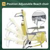 imageOutvita Backpack Beach Chair 5 Level Adjustable Positions Beach Chair with Back Storage Bag Cooler Pouch and Side Bags for Beach Poolside LawnYellow