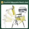 imageOutvita Backpack Beach Chair 5 Level Adjustable Positions Beach Chair with Back Storage Bag Cooler Pouch and Side Bags for Beach Poolside LawnYellow