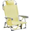 imageOutvita Backpack Beach Chair 5 Level Adjustable Positions Beach Chair with Back Storage Bag Cooler Pouch and Side Bags for Beach Poolside LawnYellow
