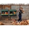 imageOutvita Chicken Nesting Box 2 Compartments Chicken Laying Box Hanging Nesting Box with Egg Saver Perch Cover for HenGreen