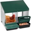 imageOutvita Chicken Nesting Box 2 Compartments Chicken Laying Box Hanging Nesting Box with Egg Saver Perch Cover for HenGreen