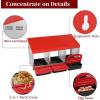 imageOutvita Chicken Nesting Box 2 Compartments Chicken Laying Box Hanging Nesting Box with Egg Saver Perch Cover for HenRed