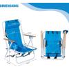 imageOutvita Folding Beach Chair Adjustable Headrest w4 Flexible Tilt Angle Cup Holder Portable High Strength Cleanable Fabric for Sand Camping Lawn Concert Travel FestivalBlue