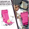 imageOutvita Folding Beach Chair Adjustable Headrest w4 Flexible Tilt Angle Cup Holder Portable High Strength Cleanable Fabric for Sand Camping Lawn Concert Travel FestivalPink