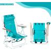 imageOutvita Folding Beach Chair Adjustable Headrest w4 Flexible Tilt Angle Cup Holder Portable High Strength Cleanable Fabric for Sand Camping Lawn Concert Travel FestivalMint Green