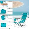 imageOutvita Folding Beach Chair Adjustable Headrest w4 Flexible Tilt Angle Cup Holder Portable High Strength Cleanable Fabric for Sand Camping Lawn Concert Travel FestivalMint Green