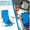 imageOutvita Folding Beach Chair Adjustable Headrest w4 Flexible Tilt Angle Cup Holder Portable High Strength Cleanable Fabric for Sand Camping Lawn Concert Travel FestivalBlue