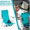 imageOutvita Folding Beach Chair Adjustable Headrest w4 Flexible Tilt Angle Cup Holder Portable High Strength Cleanable Fabric for Sand Camping Lawn Concert Travel FestivalMint Green