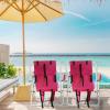 imageOutvita Folding Beach Chair Adjustable Headrest w4 Flexible Tilt Angle Cup Holder Portable High Strength Cleanable Fabric for Sand Camping Lawn Concert Travel FestivalPink