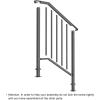 imageOutvita Handrails for Outdoor Steps Black Wrought Iron Handrail Fits 3 or 4 Steps Transitional Handrail with Installation Kit Stair Railing for Concrete Steps or Wooden StairsBlack