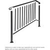 imageOutvita Handrails for Outdoor Steps Black Wrought Iron Handrail Fits 3 or 4 Steps Transitional Handrail with Installation Kit Stair Railing for Concrete Steps or Wooden StairsBlack