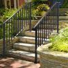 imageOutvita Handrails for Outdoor Steps Black Wrought Iron Handrail Fits 3 or 4 Steps Transitional Handrail with Installation Kit Stair Railing for Concrete Steps or Wooden StairsBlack