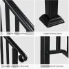 imageOutvita Handrails for Outdoor Steps Black Wrought Iron Handrail Fits 3 or 4 Steps Transitional Handrail with Installation Kit Stair Railing for Concrete Steps or Wooden StairsBlack