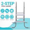 imageOutvita Metal Frame Above Ground Swimming Pool Entry 2 Step Exit Ladder for 33quot High Wall Pools 300 Pound Capacity2Step