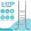 imageOutvita Metal Frame Above Ground Swimming Pool Entry 2 Step Exit Ladder for 33quot High Wall Pools 300 Pound Capacity3Step