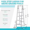 imageOutvita Metal Frame Above Ground Swimming Pool Entry 2 Step Exit Ladder for 33quot High Wall Pools 300 Pound Capacity4Step