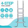 imageOutvita Metal Frame Above Ground Swimming Pool Entry 2 Step Exit Ladder for 33quot High Wall Pools 300 Pound Capacity4Step
