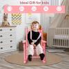 imageOutvita Outdoor Childrens Rocking Chair AllWeather Wooden Porch Rocker with High Backrest Ideal for Garden Yard and Balcony Patio Rocking Chair Suitable for Kids Ages 36PinkPink