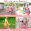 imageOutvita Outdoor Childrens Rocking Chair AllWeather Wooden Porch Rocker with High Backrest Ideal for Garden Yard and Balcony Patio Rocking Chair Suitable for Kids Ages 36PinkPink