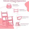 imageOutvita Outdoor Childrens Rocking Chair AllWeather Wooden Porch Rocker with High Backrest Ideal for Garden Yard and Balcony Patio Rocking Chair Suitable for Kids Ages 36PinkPink