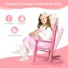 imageOutvita Outdoor Childrens Rocking Chair AllWeather Wooden Porch Rocker with High Backrest Ideal for Garden Yard and Balcony Patio Rocking Chair Suitable for Kids Ages 36PinkPink