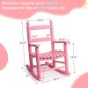 imageOutvita Outdoor Childrens Rocking Chair AllWeather Wooden Porch Rocker with High Backrest Ideal for Garden Yard and Balcony Patio Rocking Chair Suitable for Kids Ages 36PinkPink