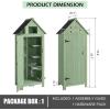imageOutvita Outdoor Storage Cabinet 63in Wooden Garden Tools Shed with 2 Lockable Doors 3 Adjustable Shelves Waterproof Roof for Yard Garge Patio Deck Porch NaturalGeen