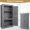 imageOutvita Outdoor Storage Cabinet 63in Wooden Garden Tools Shed with 2 Lockable Doors 3 Adjustable Shelves Waterproof Roof for Yard Garge Patio Deck Porch NaturalGray