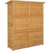 imageOutvita Outdoor Storage Cabinet 63in Wooden Garden Tools Shed with 2 Lockable Doors 3 Adjustable Shelves Waterproof Roof for Yard Garge Patio Deck Porch NaturalNatural