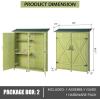 imageOutvita Outdoor Storage Cabinet 63in Wooden Garden Tools Shed with 2 Lockable Doors 3 Adjustable Shelves Waterproof Roof for Yard Garge Patio Deck Porch NaturalGeen