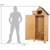 imageOutvita Outdoor Storage Cabinet 63in Wooden Garden Tools Shed with 2 Lockable Doors 3 Adjustable Shelves Waterproof Roof for Yard Garge Patio Deck Porch NaturalNatural