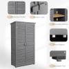 imageOutvita Outdoor Storage Cabinet 63in Wooden Garden Tools Shed with 2 Lockable Doors 3 Adjustable Shelves Waterproof Roof for Yard Garge Patio Deck Porch NaturalGray
