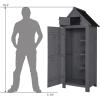 imageOutvita Outdoor Storage Cabinet 63in Wooden Garden Tools Shed with 2 Lockable Doors 3 Adjustable Shelves Waterproof Roof for Yard Garge Patio Deck Porch NaturalGray