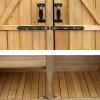 imageOutvita Outdoor Storage Cabinet 63in Wooden Garden Tools Shed with 2 Lockable Doors 3 Adjustable Shelves Waterproof Roof for Yard Garge Patio Deck Porch NaturalNatural