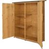 imageOutvita Outdoor Storage Cabinet 63in Wooden Garden Tools Shed with 2 Lockable Doors 3 Adjustable Shelves Waterproof Roof for Yard Garge Patio Deck Porch NaturalNatural