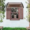 imageOutvita Window Awnings for Doors Canopy 40x40 Polycarbonate Cover Front Door Outdoor Patio Awning Canopy UV Rain Snow Sunlight Protection Hollow Sheet Brown Board ampamp Black Bracket ALYP0338