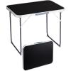 imageOutvita 6ft Portable Folding Camping Table Outdoor Waterproof Adjustable Height Table Aluminum Lightweight Suitcase Foldable Table for Picnic BBQ Beach DiningBlack